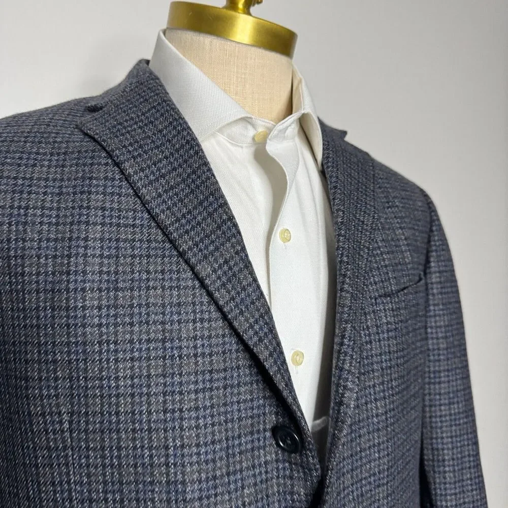 Tommy Hilfiger 42R Blazer‎ Sport Coat Mens Gray Check Wool